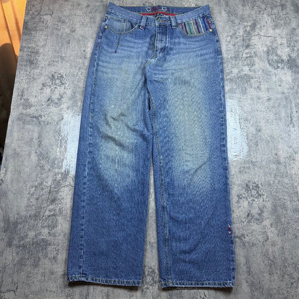 Vintage Mens Coogi Embroidered Jeans Size 38x34 Faded Denim
